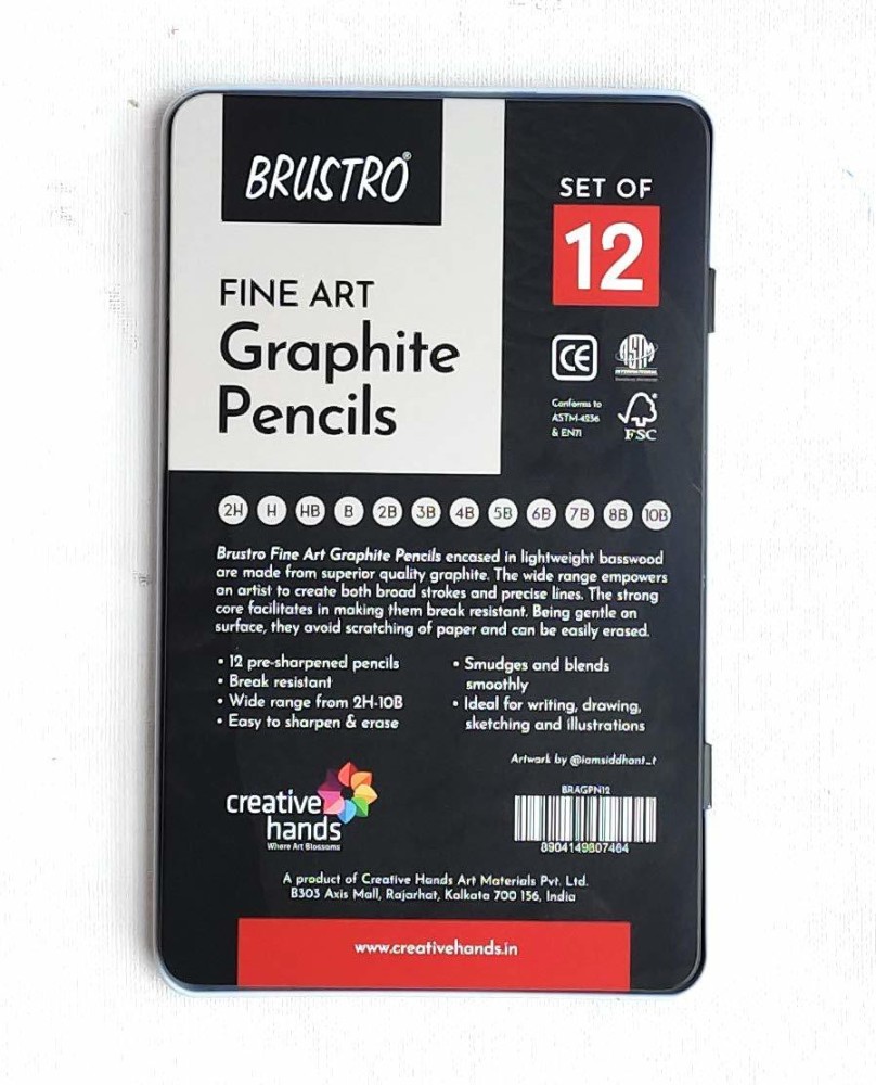 BRUSTRO Woodless Charcoal Pencils Set of 6 - Creative Hands