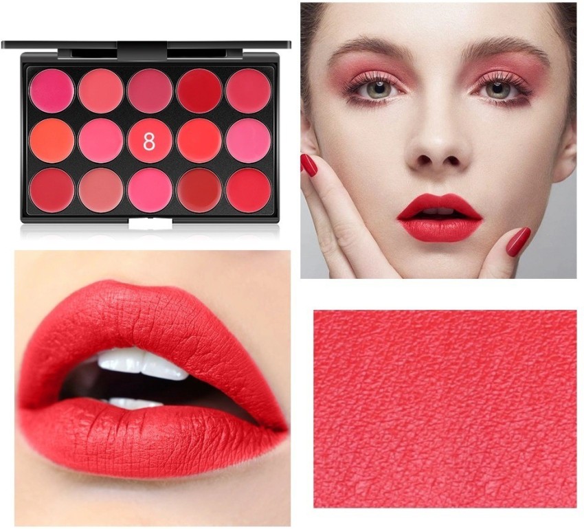 15 Colors Lipstick Palette Professional Matte Lip Gloss Palette Soft and Smooth Lip Color Makeup Cosmetic Palette, Beige