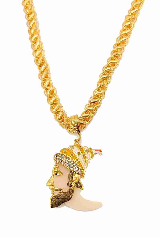 crystal fashion store Gold Plated Alloy Shivaji Maharaj Pendant