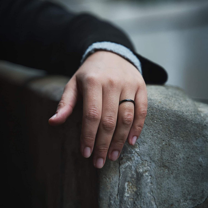 2mm black store wedding band