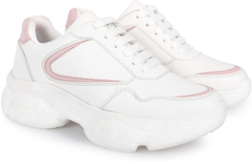 FLYNCE FLYNCE White & Pink Casual & Trendy Lightweight Fashion Running  Sneaker Shoe Sneakers For Women - Buy FLYNCE FLYNCE White & Pink Casual &  Trendy Lightweight Fashion Running Sneaker Shoe Sneakers