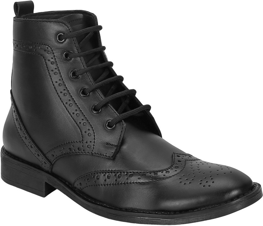 Mens black hot sale brogue boots