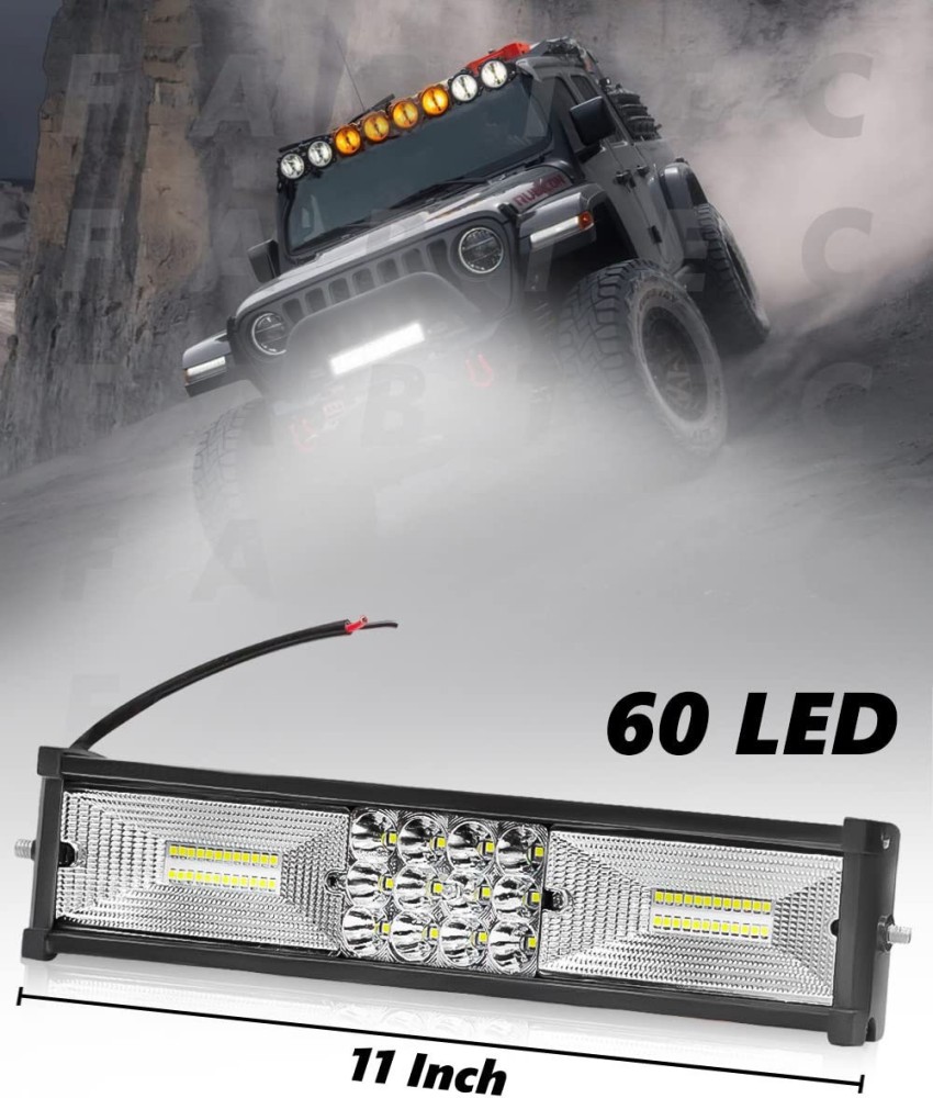 FABTEC *Newest Pack of-1 IP67WaterProof Bar light (60LED 11INCH)(Set of 2,  White) Back Up Lamp Car, Motorbike, Van LED (12 V, 35 W) Price in India -  Buy FABTEC *Newest Pack of-1