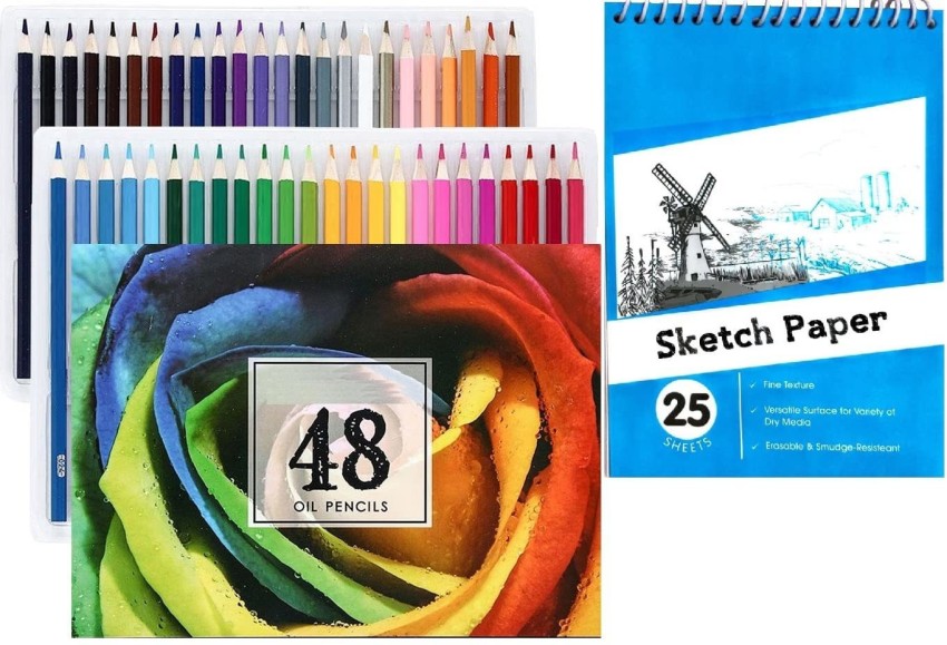 Corslet 48 Pcs Drawing Pencils for Artists Kit Colored  Pencils Set Coloring Pencils - Drawing Pencils and Sketch Kit
