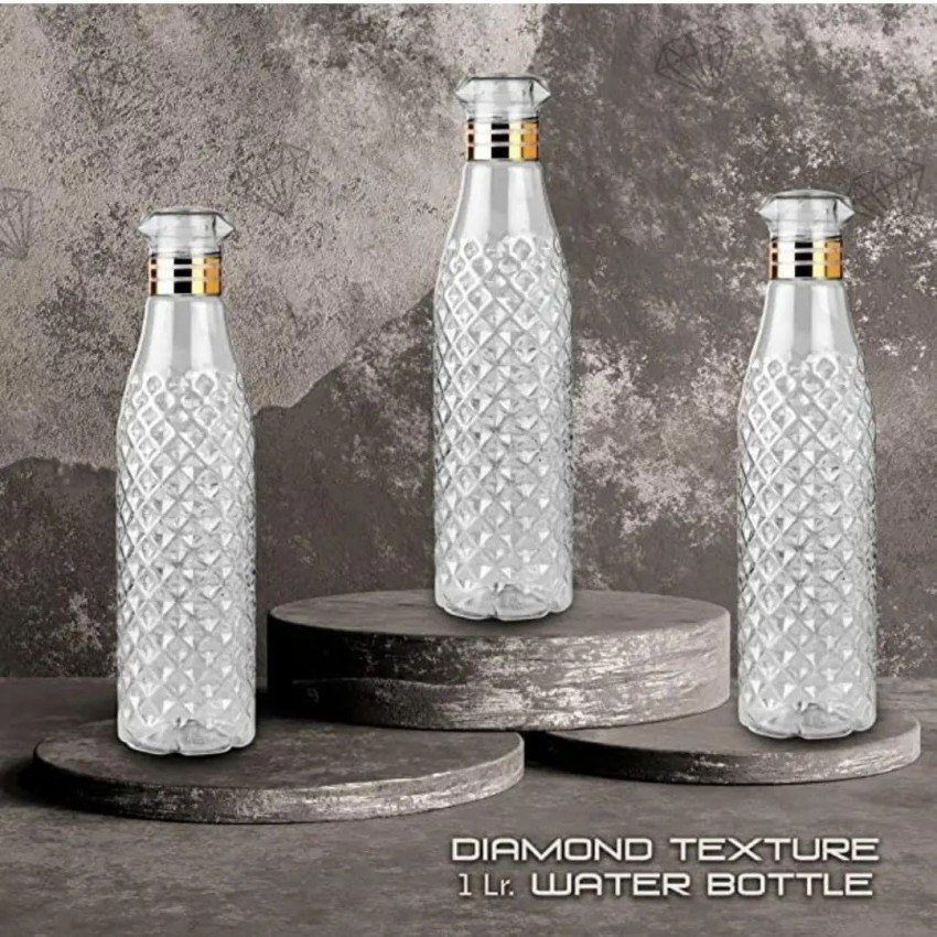 Crystal Clear Water Bottle for Fridge ,Unbreakable ,1000 ml Bottle (Pack of  3)