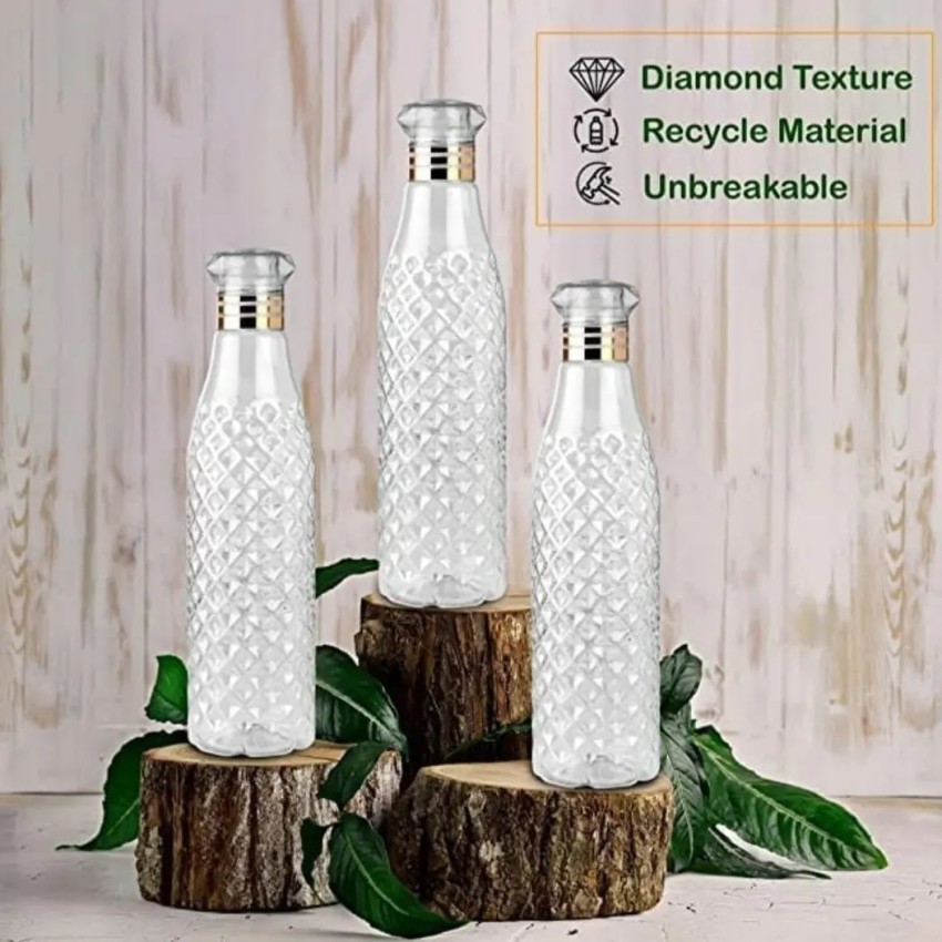 Crystal Clear Water Bottle for Fridge ,Unbreakable ,1000 ml Bottle (Pack of  3)