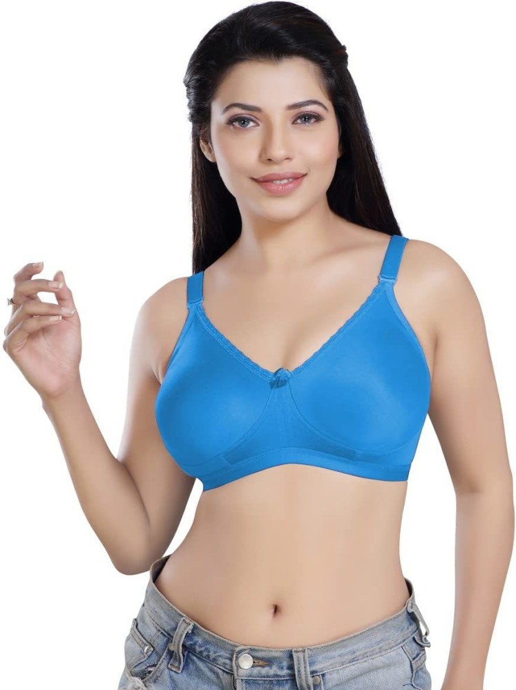 SENSITRA 36 D Cup - Plus Size -Jiggle Control Full Support Combed Cotton  Bra -Ink Blue Women Minimizer Non Padded Bra - Buy SENSITRA 36 D Cup - Plus  Size -Jiggle Control