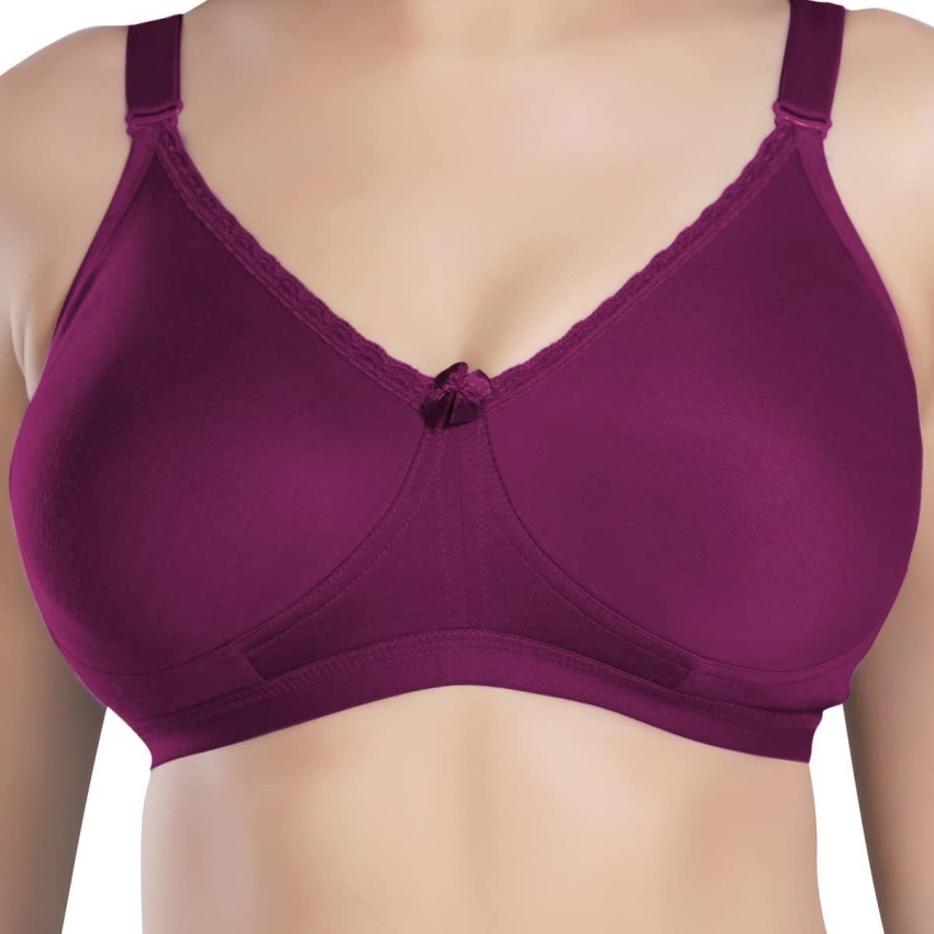 SENSITRA 32 D Cup - Plus Size -Jiggle Control Full Support Combed Cotton Bra  -Wine Women Minimizer Non Padded Bra - Buy SENSITRA 32 D Cup - Plus Size  -Jiggle Control Full