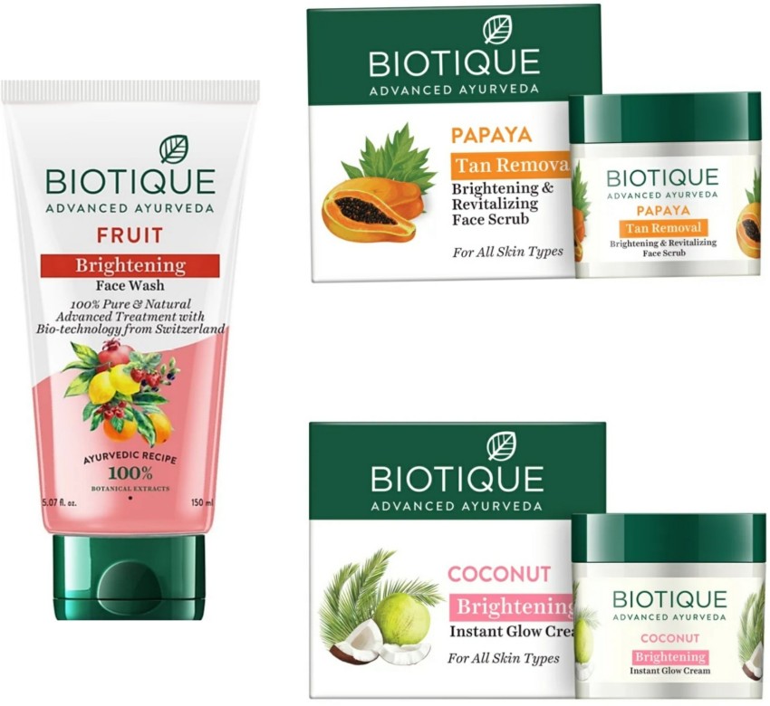 BIOTIQUE FRUIT BRIGHTENING FACE WASH 150 ML PAPAYA TAN REMOVAL