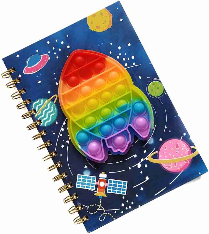 Popit Fidget Rainbow Spiral Notebook A5 Size Popit cover Ring Binding Diary  For Girls and Boys