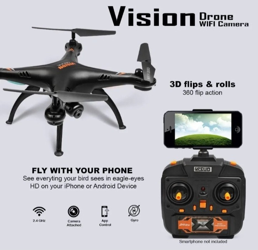 Vision Remote control Drone. Multicolour Drone Price in India