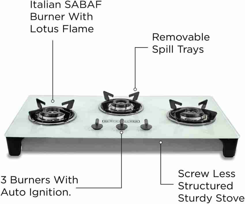 Black Decker Glass Automatic Gas Stove Price in India Buy