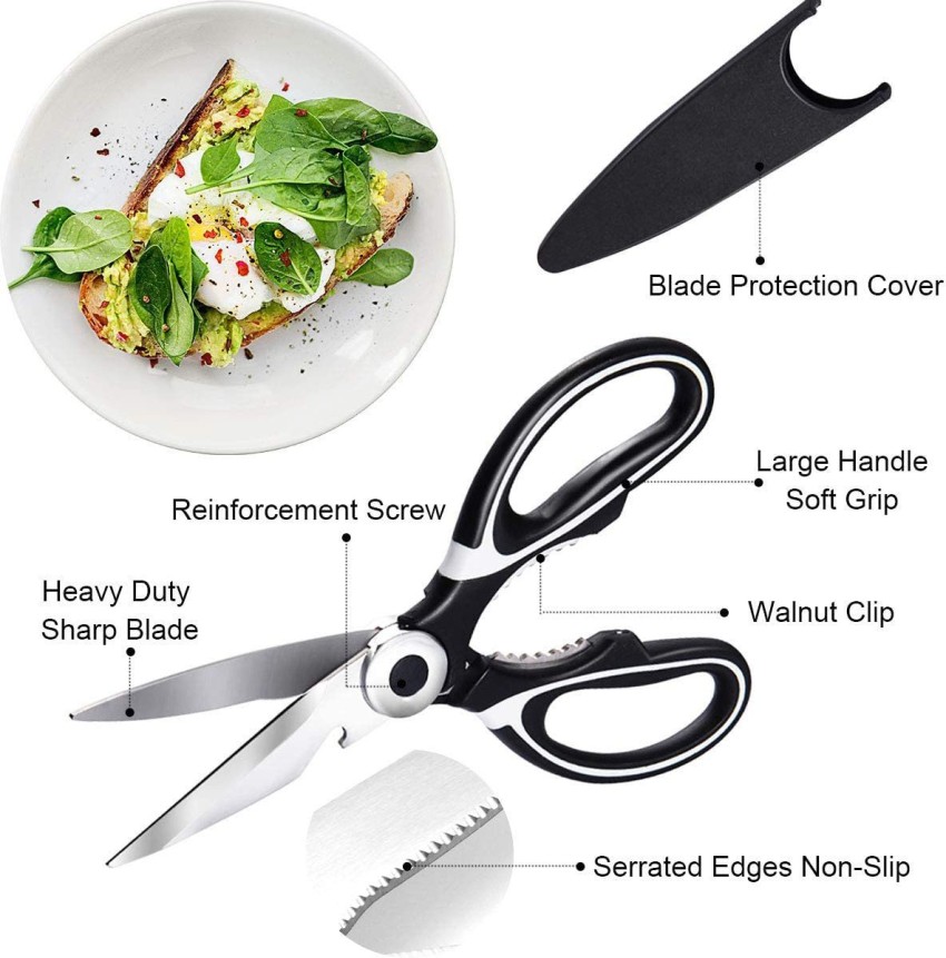 1pc Kitchen Scissors, Stainless Steel Multifunctional Food Shears, Ultra  Sharp Utility For Meat Fish Chicken,vegetable scissors, chicken scissors