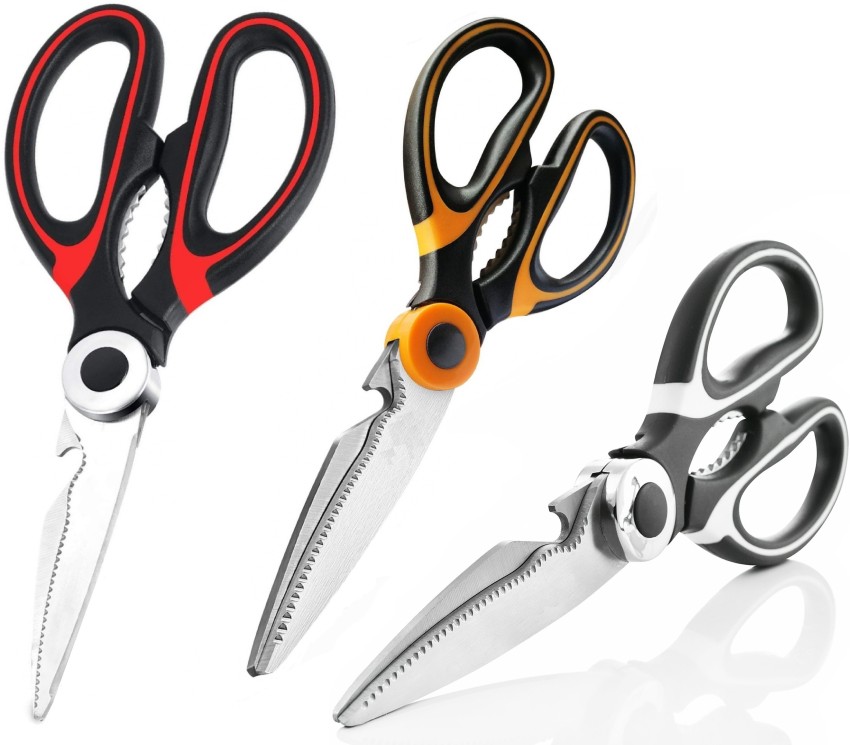 1-3x Stainless Steel Kitchen Scissors Heavy Duty Household Shears