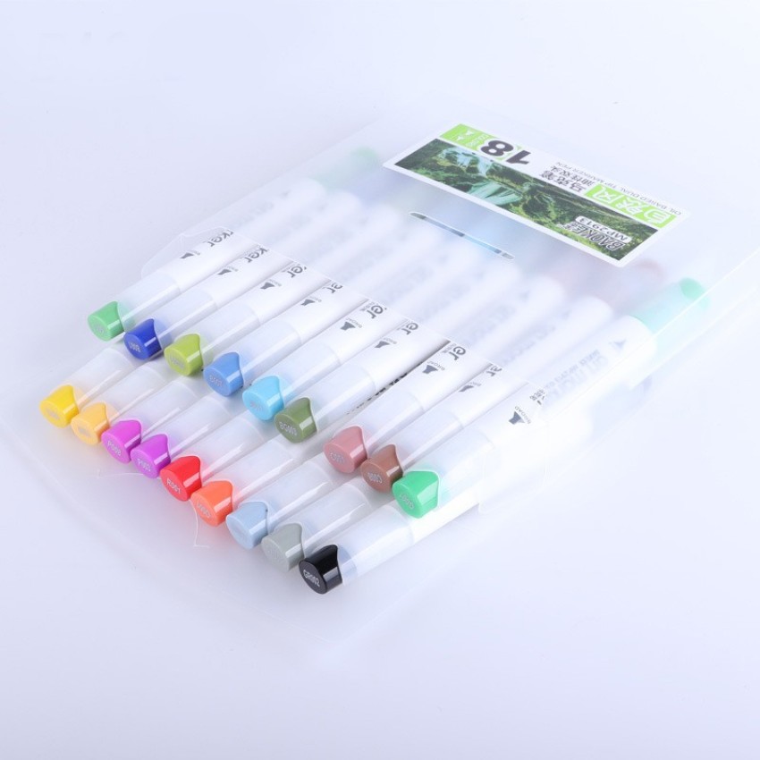 TRINGDOWN Dual Tip Art Markers 48 Colours with Carrying Case  for Painting Sketching - Dye Based