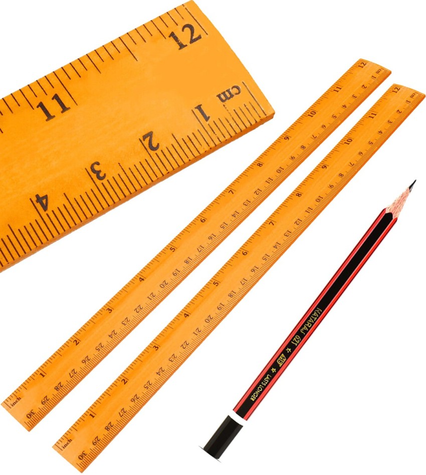Awadh 2 Wood Ruler Scale Long for Architects 12 inch, 30 cm  , 1 free Pencil Ruler 
