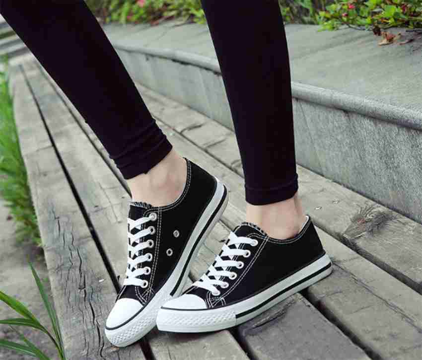 Girls black deals canvas shoes