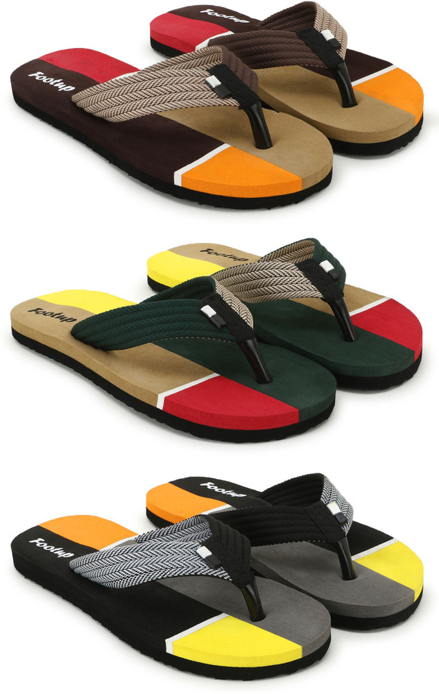Footup Men Footup 3 Pair Comfortable Ultra Light Stylish and Trendy Flip Flops for Men Flip Flops