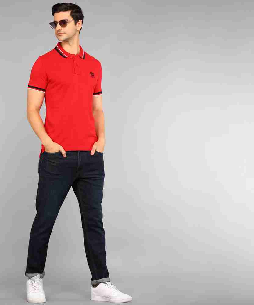U.S. POLO ASSN. Solid Men Polo Neck Red T Shirt Buy U.S. POLO
