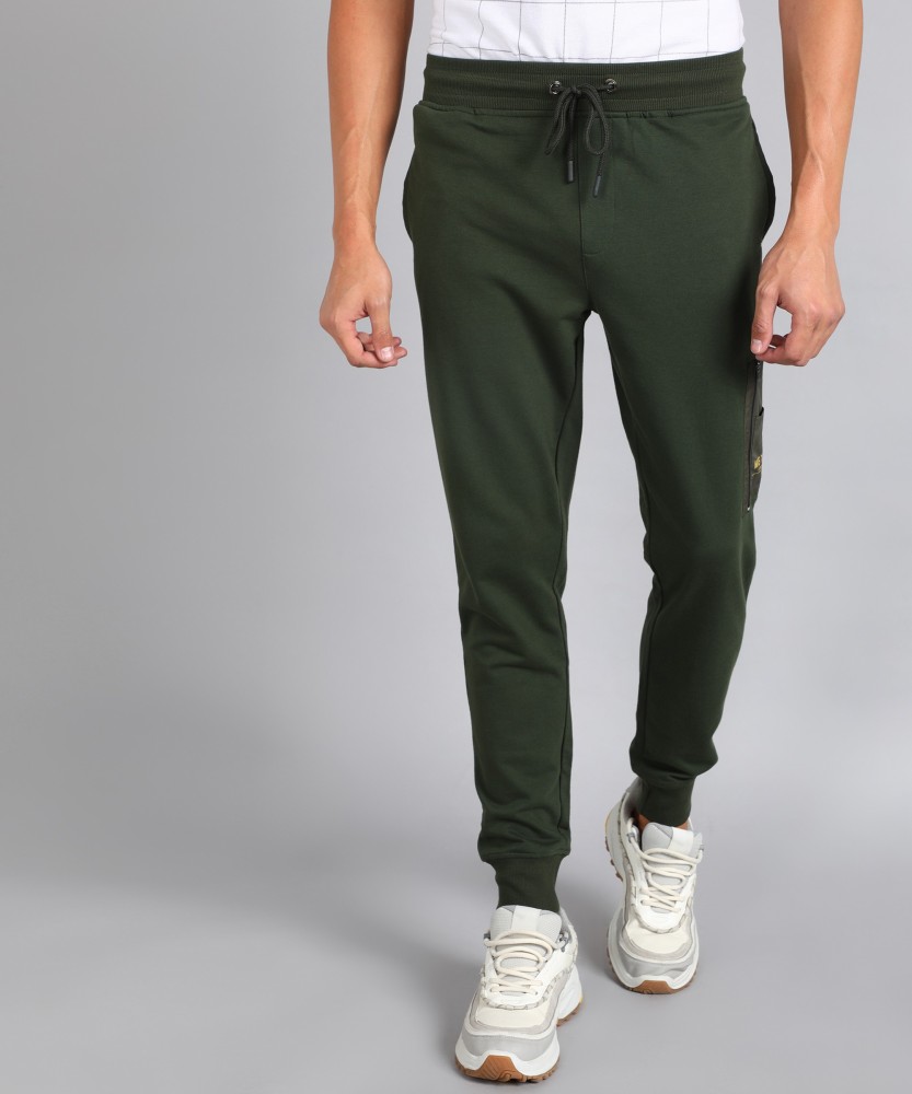 Dark green cheap track pants