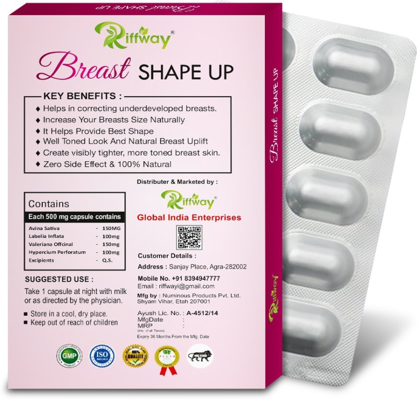 Breast Shape Up Herbal Capsules For Help In Correcting Underdevelope