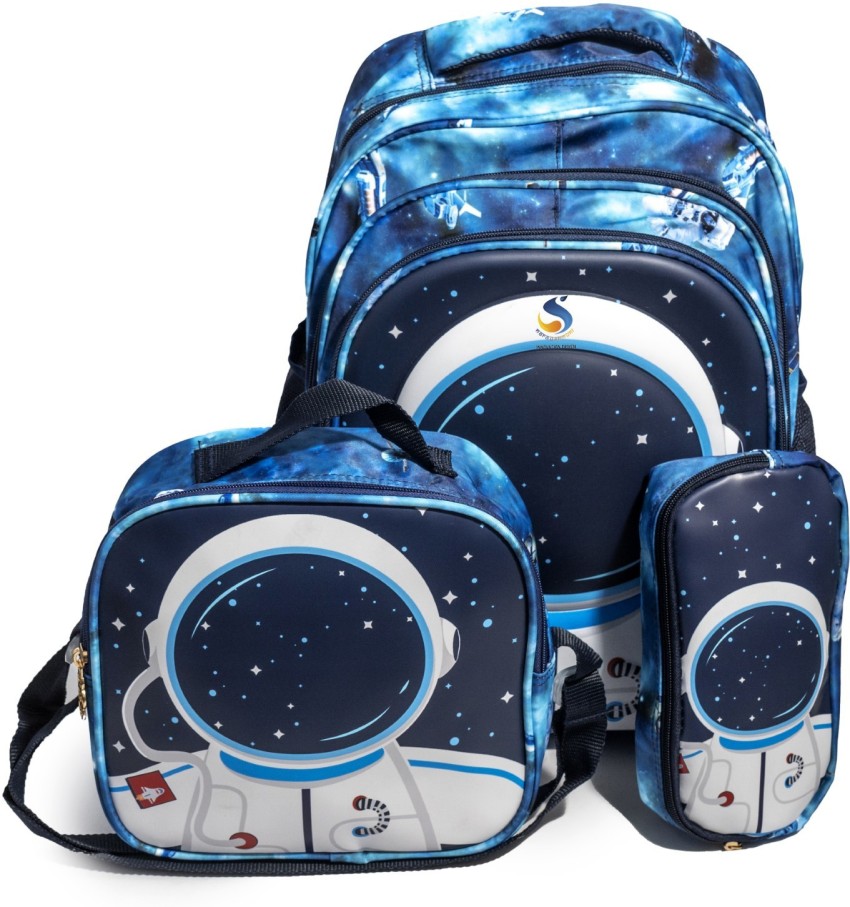 School Backpacks Boys Space Astronaut Backpack with Lunch Bag and