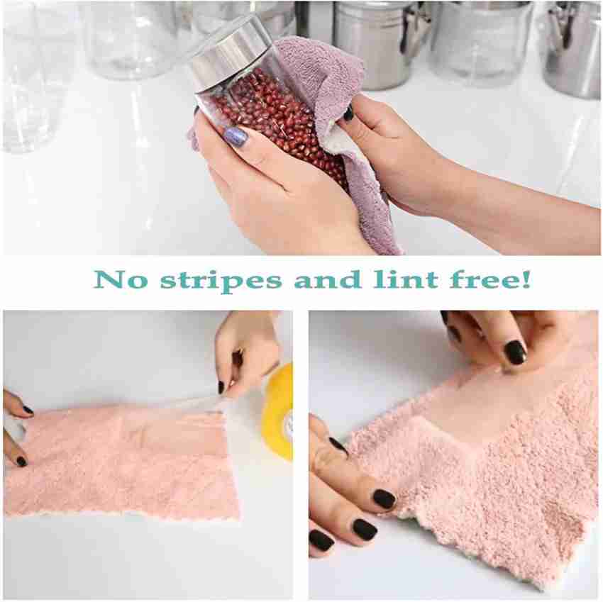 5Pcs Kitchen Cleaning Towels Cotton Dishcloth Super Absorbent Non-stick Oil  Reusable Cleaning Cloth Kitchen Daily