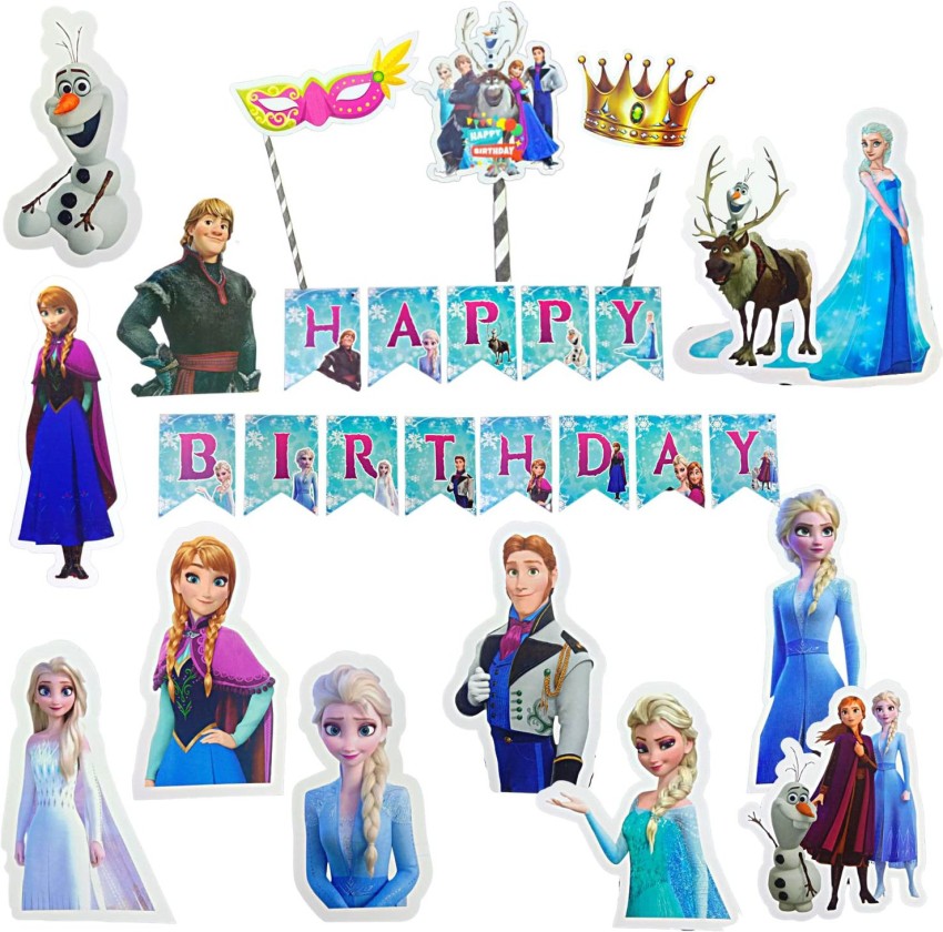 FLICK IN Frozen Theme Elsa and Anna Birthday Decoration Set Cutouts Props Cake  Topper Price in India - Buy FLICK IN Frozen Theme Elsa and Anna Birthday  Decoration Set Cutouts Props Cake