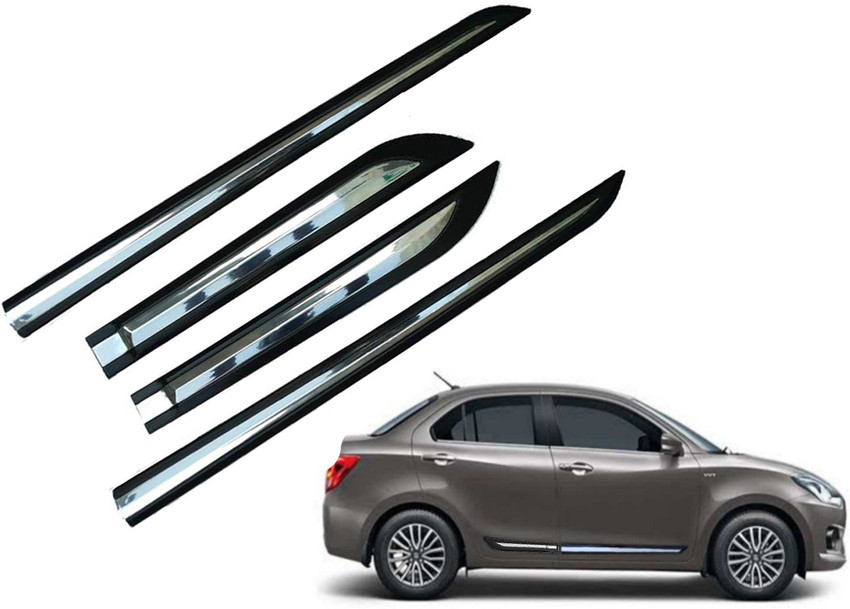 Kunj Autotech Half Chrome Car Door Side Beading Moulding for