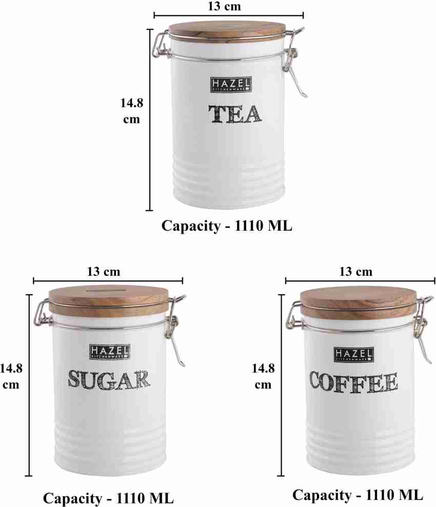 HAZEL Iron Tea Coffee & Sugar Container - 1110 ml Price in India - Buy  HAZEL Iron Tea Coffee & Sugar Container - 1110 ml online at