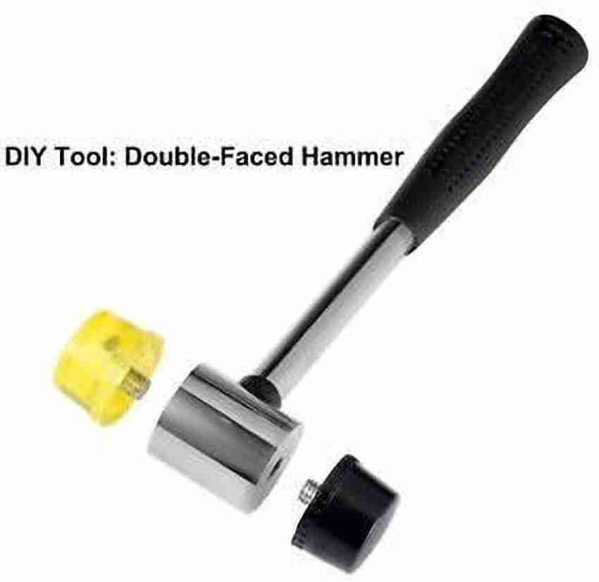 New Rubber Mallet Hammer 25mm Nonslip Grip Dual Mini Rubber and Nylon Head Face