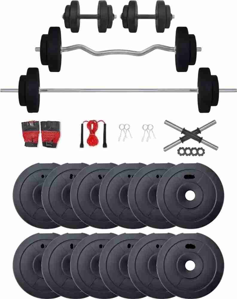 JMB 30kg PVC Adjustable Dumbbell with ACCESSORIES Home Gym Combo Fixed Weight Dumbbell
