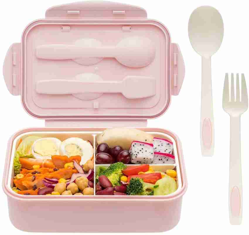 1400ml Lunch Box with 3 Compartments - 2 Layer Leak Proof Bento