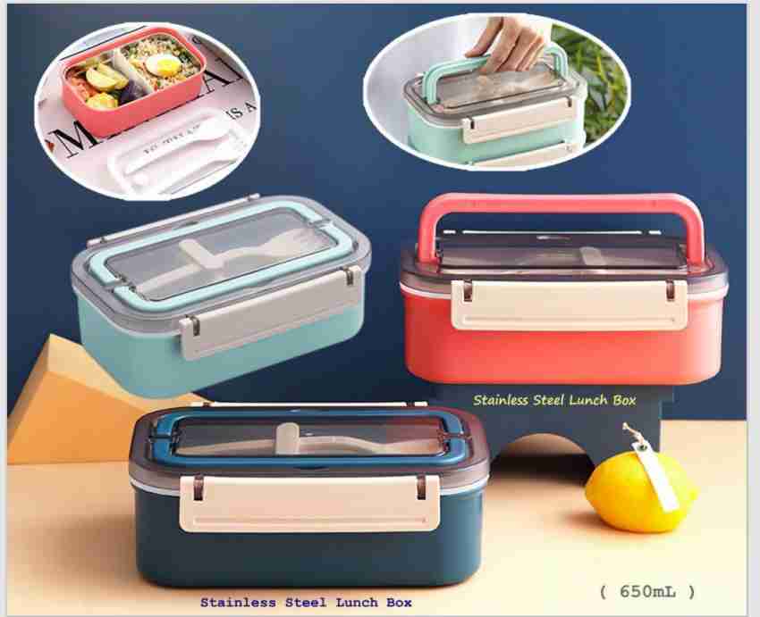 Snack Food Box for Kids, 2 Compartments Plastic Food Storage