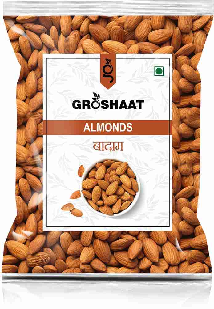 Groshaat Almonds Badam 1Kg Pack of 1 Almonds Price in India Buy Groshaat Almonds Badam 1Kg Pack of 1 Almonds online at Flipkart