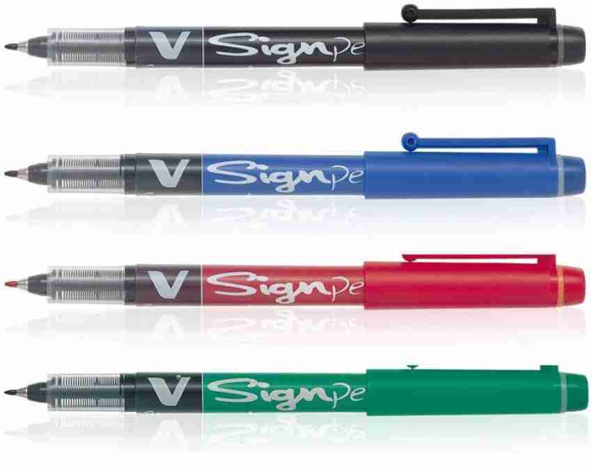 PILOT V Sign (Blue/Black/Red/Green - Set of 4) Roller Ball Pen - Buy PILOT  V Sign (Blue/Black/Red/Green - Set of 4) Roller Ball Pen - Roller Ball Pen  Online at Best Prices