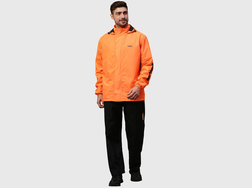 Orange rain jacket mens on sale