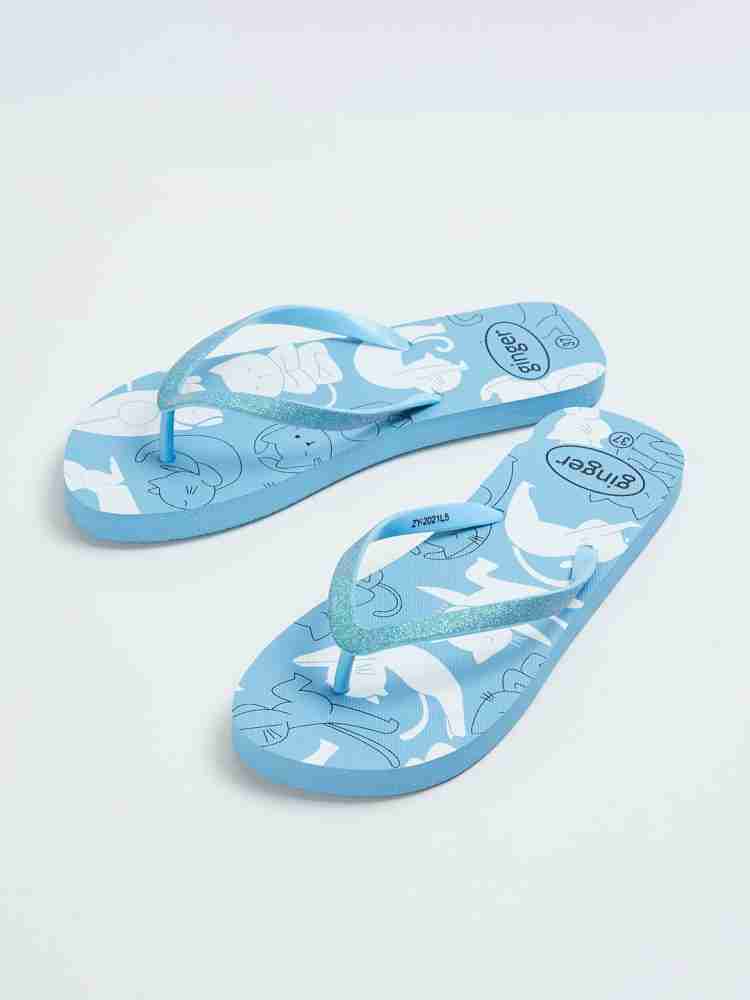 Buy Blue Flip Flop & Slippers for Women by Ginger by lifestyle Online