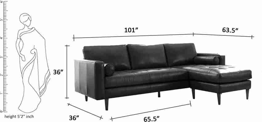 L shape sofa size in inches deals