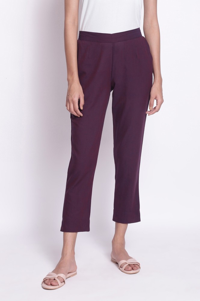 Buy Purple Trousers  Pants for Women by Fig Online  Ajiocom