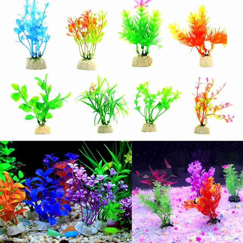 Petzlifeworld (Pack of 10) 12CM Artificial Aquarium Fish Tank Decoration  Plants (Random Color) Aquarium Plant Anchor