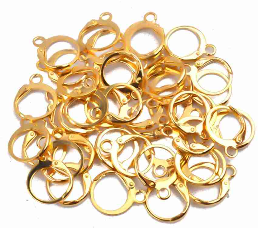 Excellentcrafts 20Pcs Gold Color Round Earring Hooks / Lever back