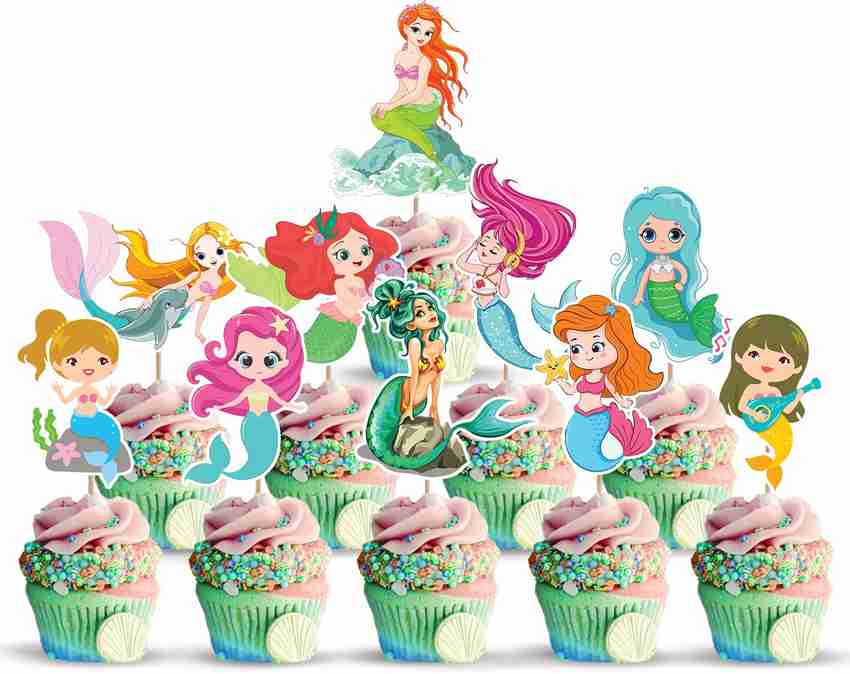 Barbie mermaid sales cupcake toppers