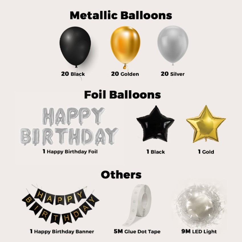 78 Pack Black Rose Gold Birthday Party Decoration Kit, Black Rose Gold  Confetti Balloons, Curtains, Paper Flowers, Hanging Swirl 