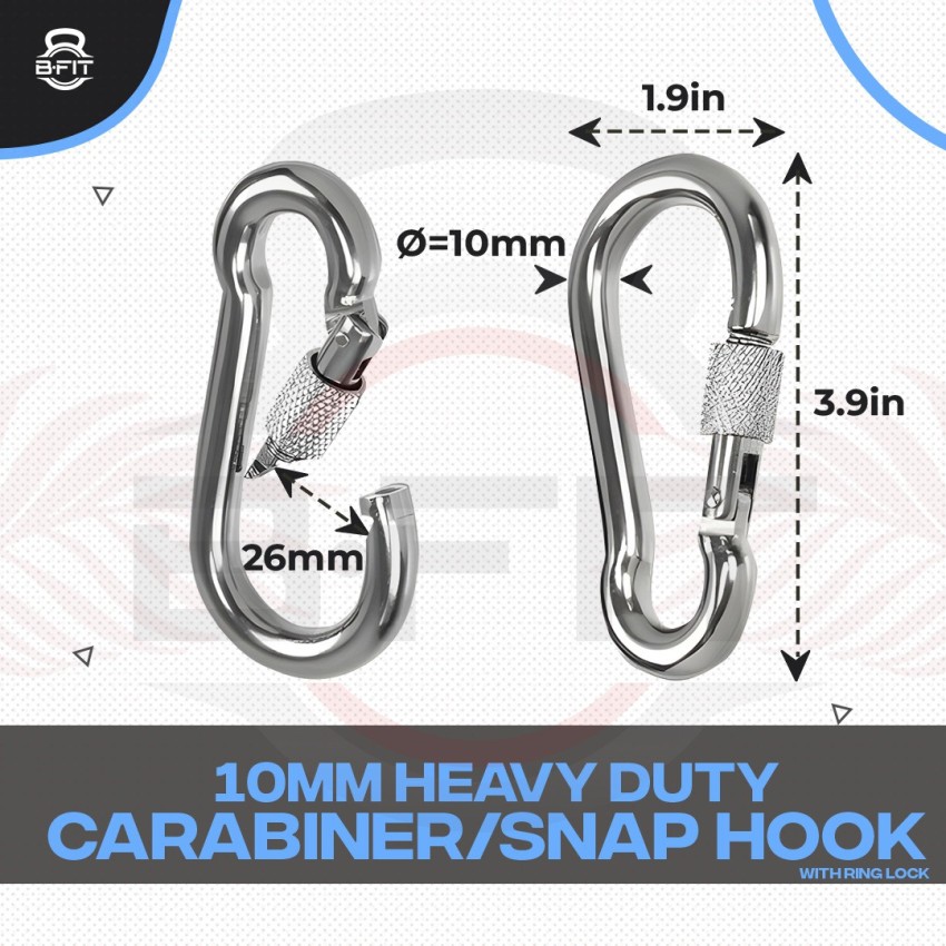 Best Selling！10pcs Hammock Camping Stainless Steel Hiking Heavy Duty Snap  Hook Carabiner Clip