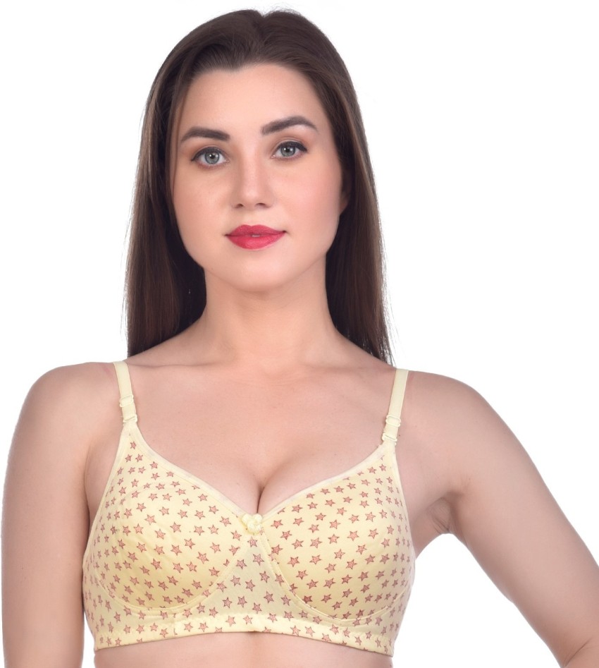 SEVEN SHOPPE (yellow) cotton blend padded star print bra (32 size