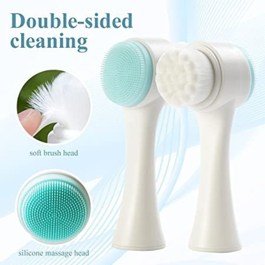 1pc Dual Sided Facial Cleansing Brush, Pink Manual Silicone Face Brush Soft  Bristles Cleanser Manual Massage Double Sides Deep Clean Pore Facial Cleaning  Brush