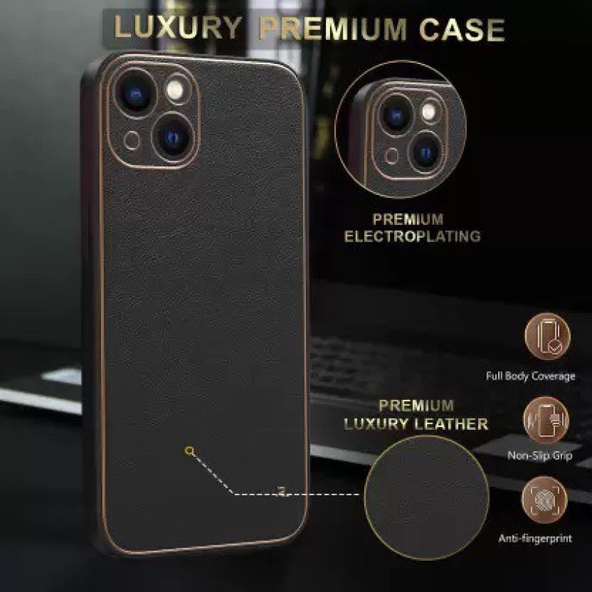 Luxury Square Leather Back Case for iPhone