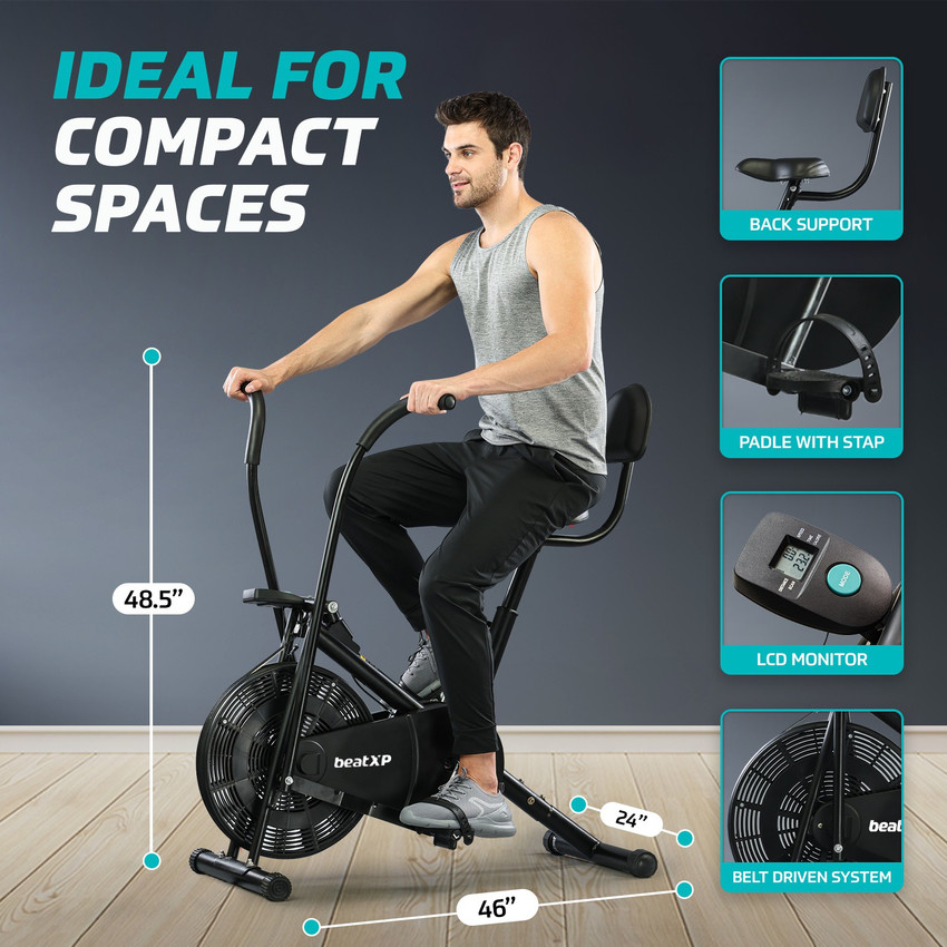 beatXP Air 2M Bike Exercise Cycle For Home Moving Handles Back