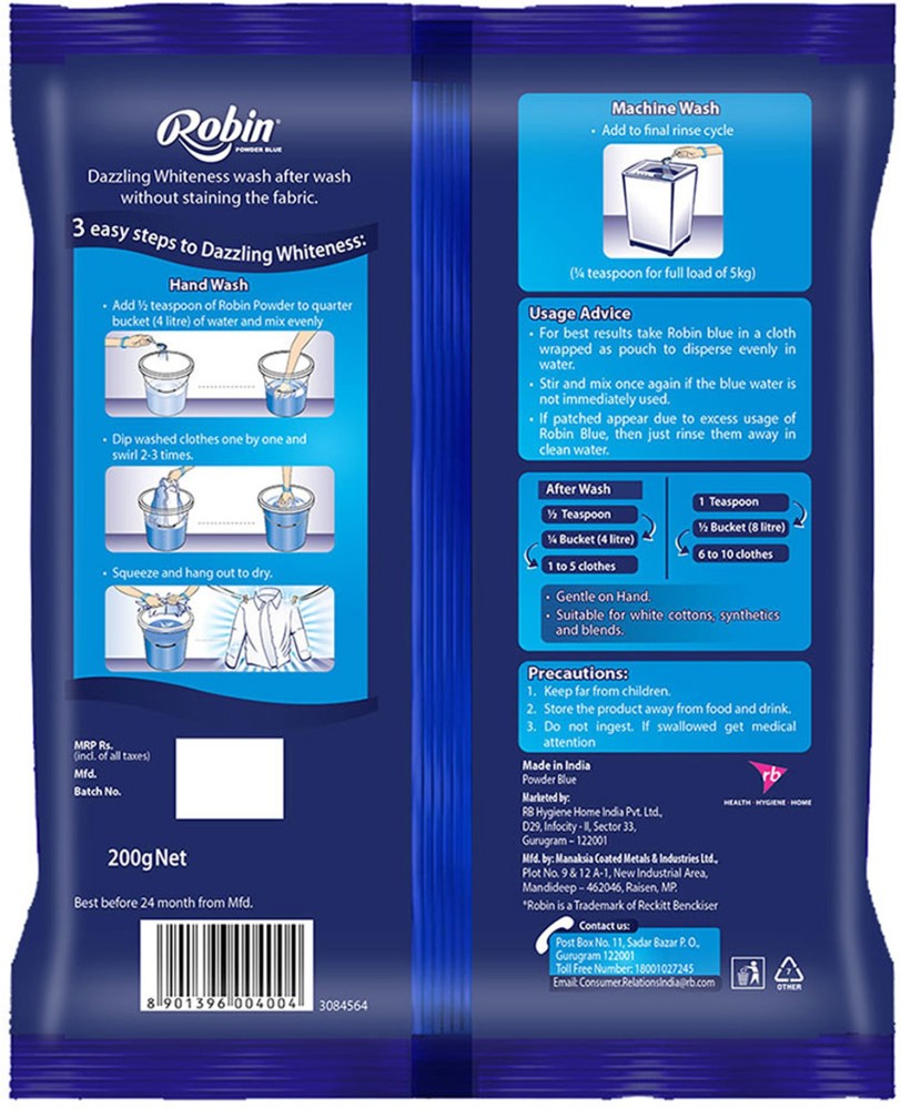 Dettol Robin Dazzling Whiteness Powder Blue - 900gm 